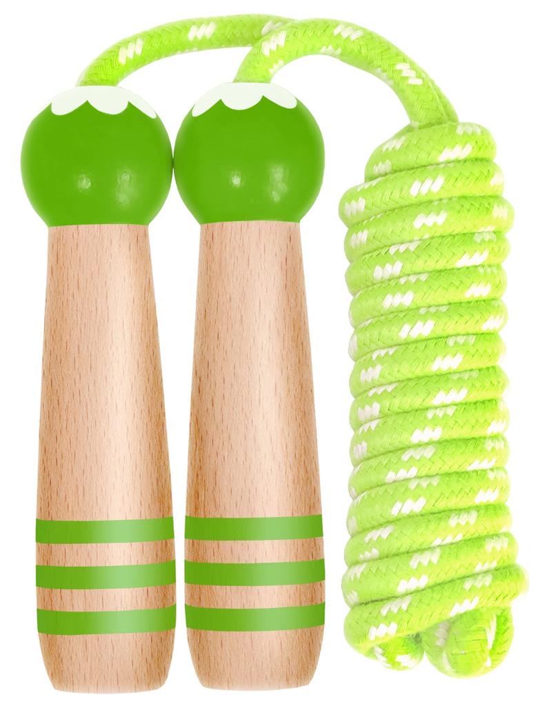 Wal Base Skipping Rope for Skipping Rope to Help Children Love Jumping for Toddlers and Elementary School Students (Yellow-Green) [Easy Beginners] [A