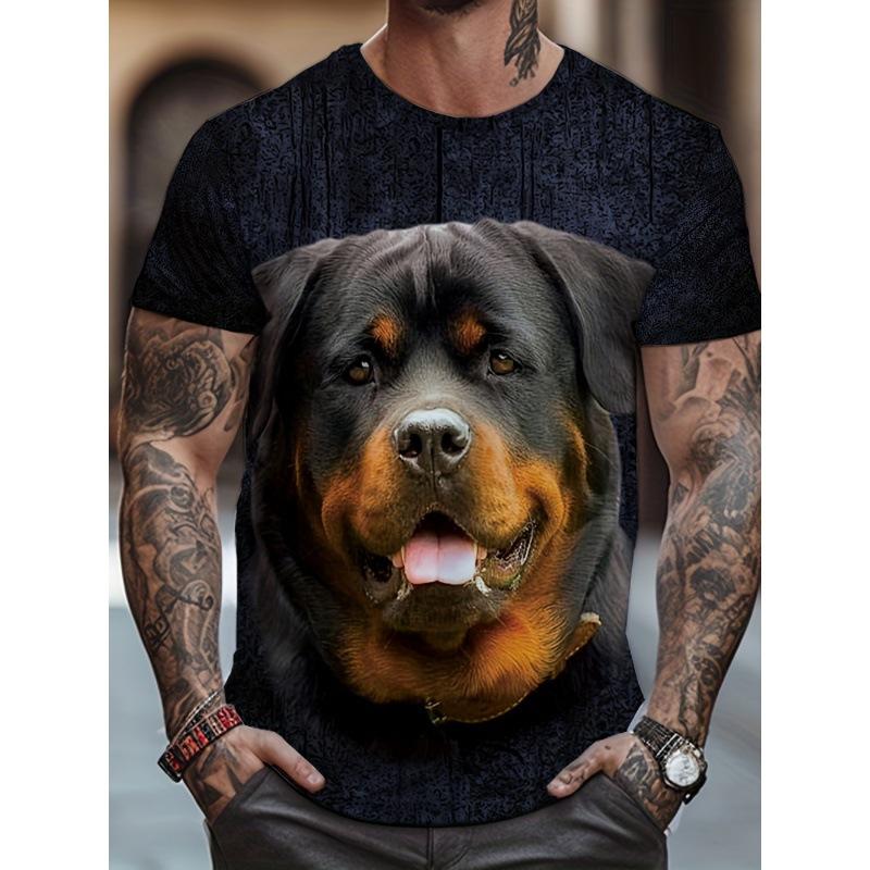 

Чоловіча футболка з короткими рукавами та 3D-друком, великі розміри, з O-подібним вирізом XXL