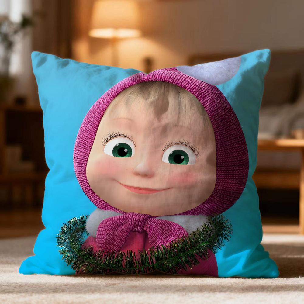 

Модна наволочка M-MMasha and the Bear, м яка, що миється, для подушки, багатофункціональна для дивана, ліжка, подорожей, офісу 45cmx45cm