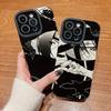 Vertical Grain Leather Shell Uchiha Itachi Printed Cover Patterned Soft Silicone Case with Camera Lens Full Protection for iPhone