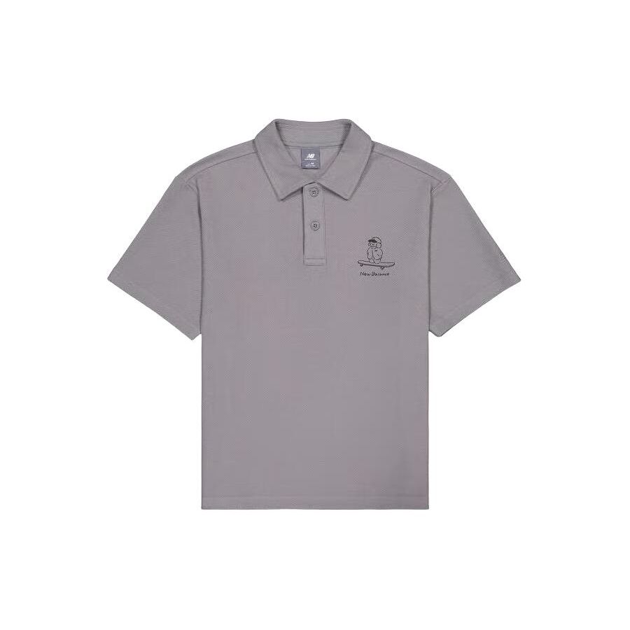 

New Balance Рубашка поло с принтом Letter Sketch, топы унисекс, серая NFE27011-GR