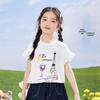 Girls' Cotton Cartoon Print Short Sleeve T-Shirt