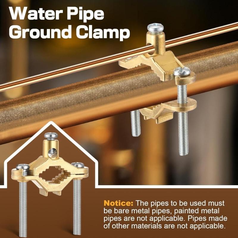 Heavy Type Coppers Alloys Grounding Clamps Electrical Inspection Clamps for Bare Metal Pipe