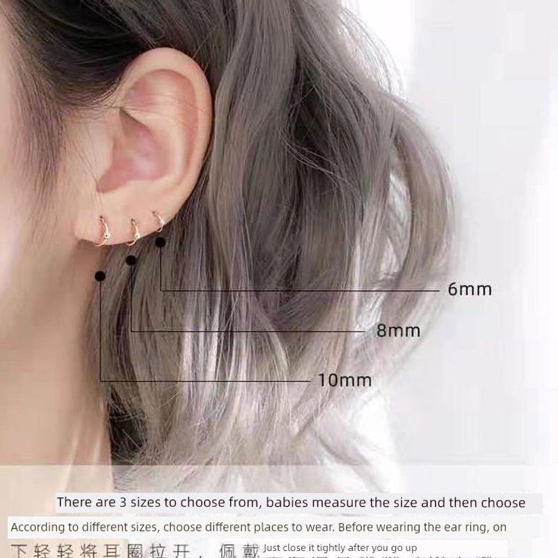 before Sleep ~ Simple Bracelet Earrings Ins Style Pierced-Ear-Caring Ear Studs Female Elegant Socialite Ear Clip Anti-Allergic Earrings Female