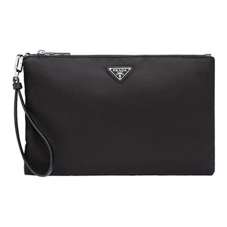 

Prada Enamel Triangle Metal Logo Nylon Toiletry Bag Clutch Small Men Bags Black 2NH004-064-F0002 Box(Basic Set+Box)