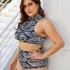Plus Size Swimwear Women Sexy Printed Bikini Large Split Swimsuit Two Piece High Waist Bathing Suit 2XL-5XL