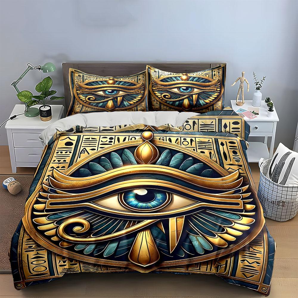 Golden Eye of Horus. Bedding sets Duvet cover sets Duvet covers Pillowcases(1 * Duvet Cover 2 * Pillowcases without duvet insert)