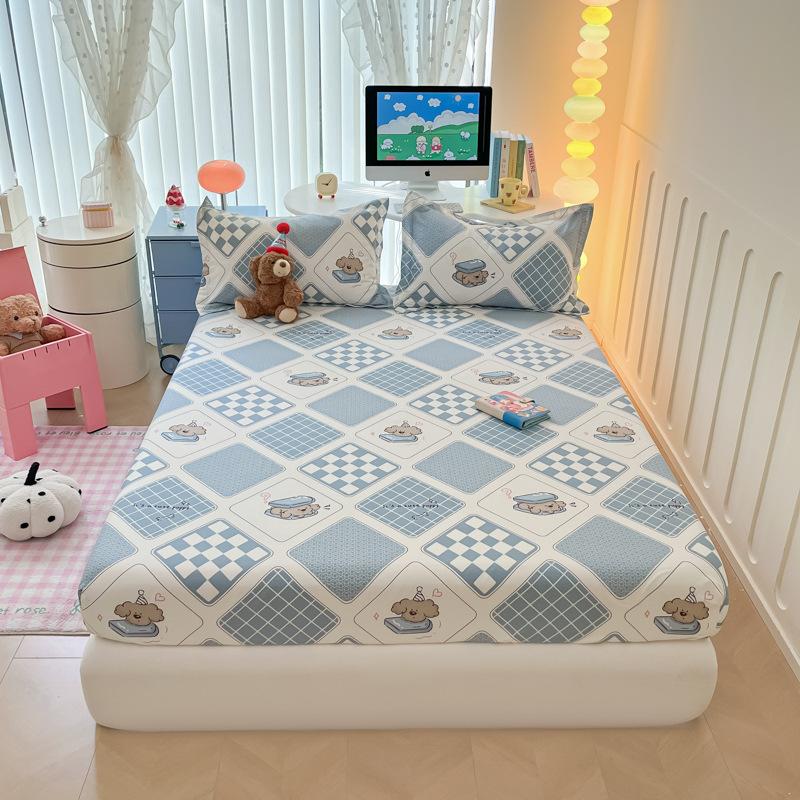 Saltea din bumbac pur, o singură bucată, husă protectoare pentru saltea 100% bumbac, husă de pat, cearceaf de pat pentru copii, model saltea din trei piese.