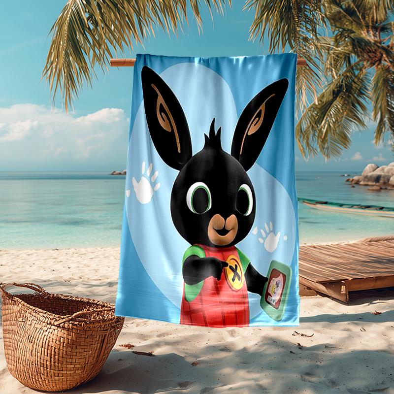 Ultra-Soft Beach Towel with Bing Theme,Ideal for Pool - Camping, Diving - Perfect Travel Essential, Vibrant Beach Towel.