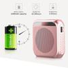 YCWF Teacher Voice Amplifier Portable Microphone Speaker PA System Rechargeable Rose Gold Outdoor Education Meetings Presentations