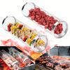 BBQ Rolling Grill Basket Stainless Steel Wire Mesh Barbecue Rack with HooK Portable Outdoor Camping Picnic Cookware Cooking Tool