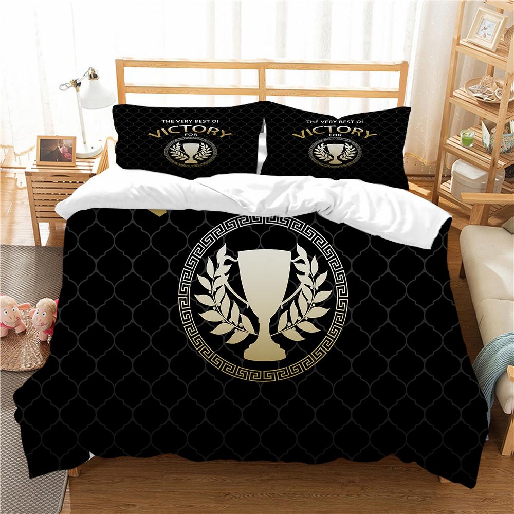 3D Digital Printing Luxury Quilt Cover Pillowcase Single Double Bed Household Textile Microfiber Soft Bedding Set 2/3 Pieces Gift