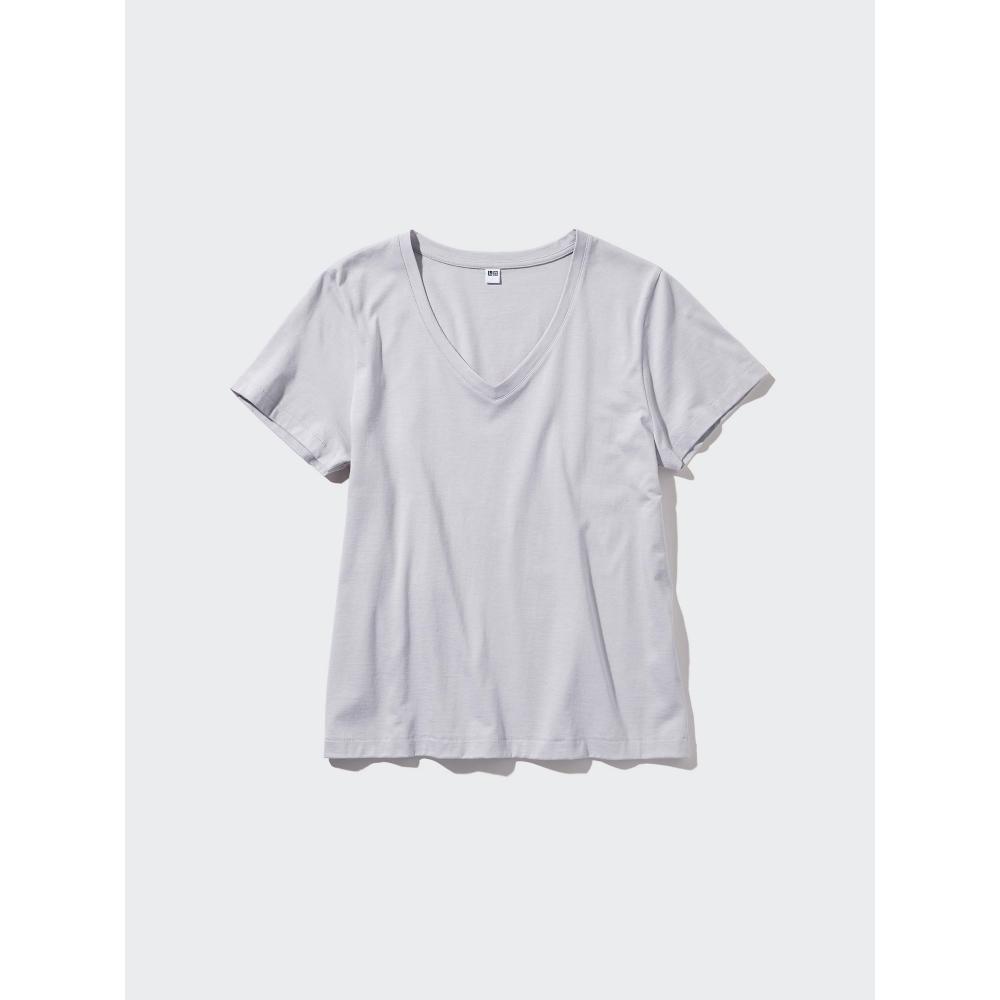 Uniqlo W S Supima CoTTon V Neck S S T ShirT