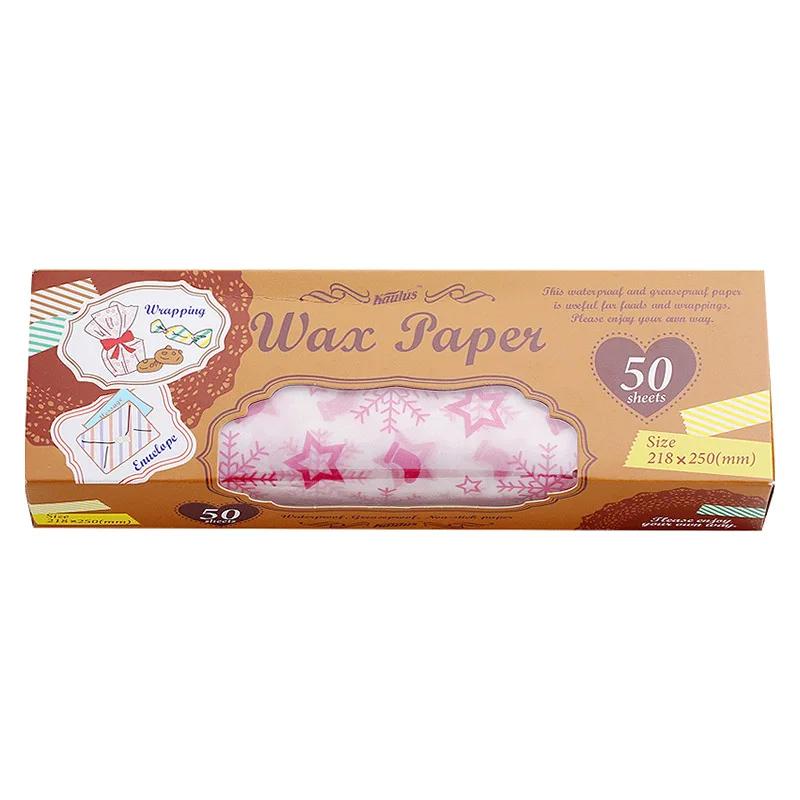 50pcs Sheet Oil-Proof Wax Paper Christmas Food Wrapper  Sandwich Burger Fries Baking  Bread Oilpaper Pastry Packaging