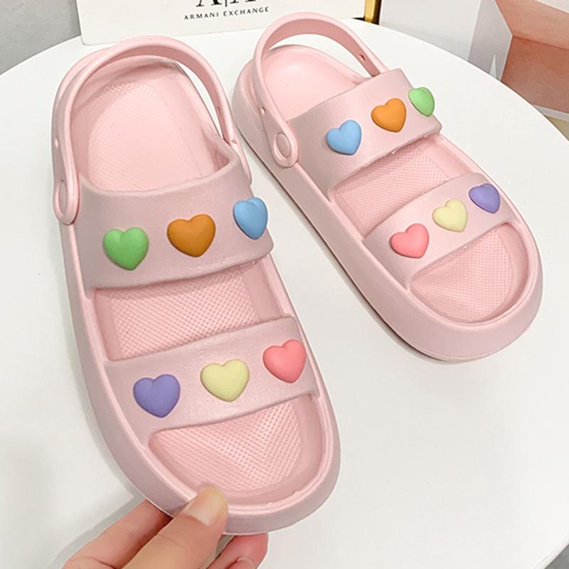 

Сандалии на платформе с украшением в виде сердца Lucyever для женщин, лето 2024 г., тапочки Baech с мягкой подошвой Eva, женские нескользящие розовые шлепанцы 36-37 розовый