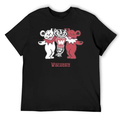 Bucky and Bears - University of Wisconsin-Madison T-Shirt Valentines Clothes Anime Shirt Big and Tall T Shirts for Men
