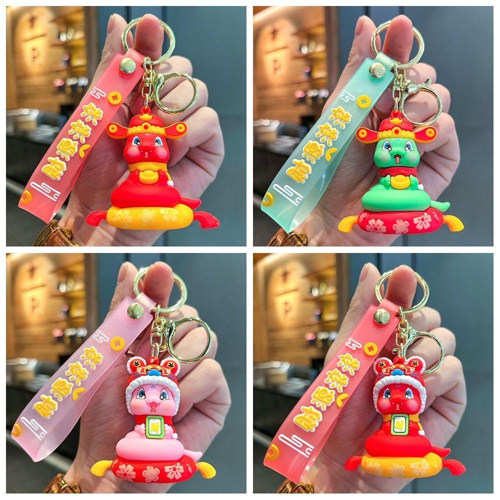 Lion Dance Snake Keychain Spring Festival Snake Key Ring Cute 2025 New Year Pendant  Ornament