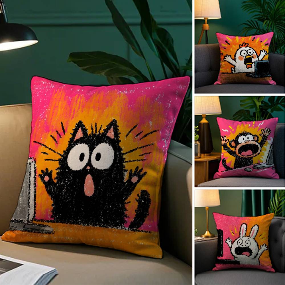 Geeignet für Spoof Tier Witz für Arbeiter Kissenbezug Komfort Sofabett Seidig elegant Verdeckter Reißverschluss Dekorative Kissenhülle