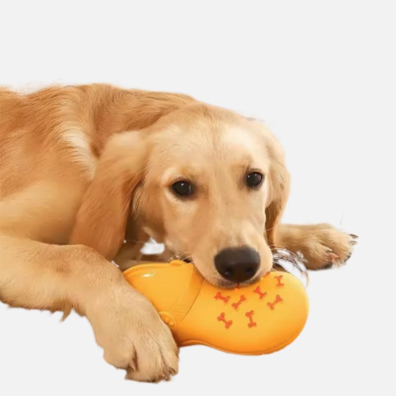 Durable Rubber Chew Toy for Dogs Slipper Shape Teeth Cleaning Training Toy for Small Medium Large Dogs Indoor Outdoor Play