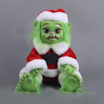 "Boneco de pelúcia de Natal engraçado Grinch - enfeite de monstro verde"