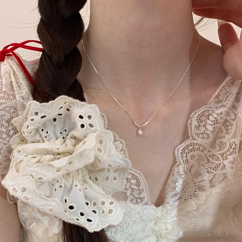 Natural Freshwater Pearl Choker Necklace Women Simple Trendy Clavicle Chain Luxury Style