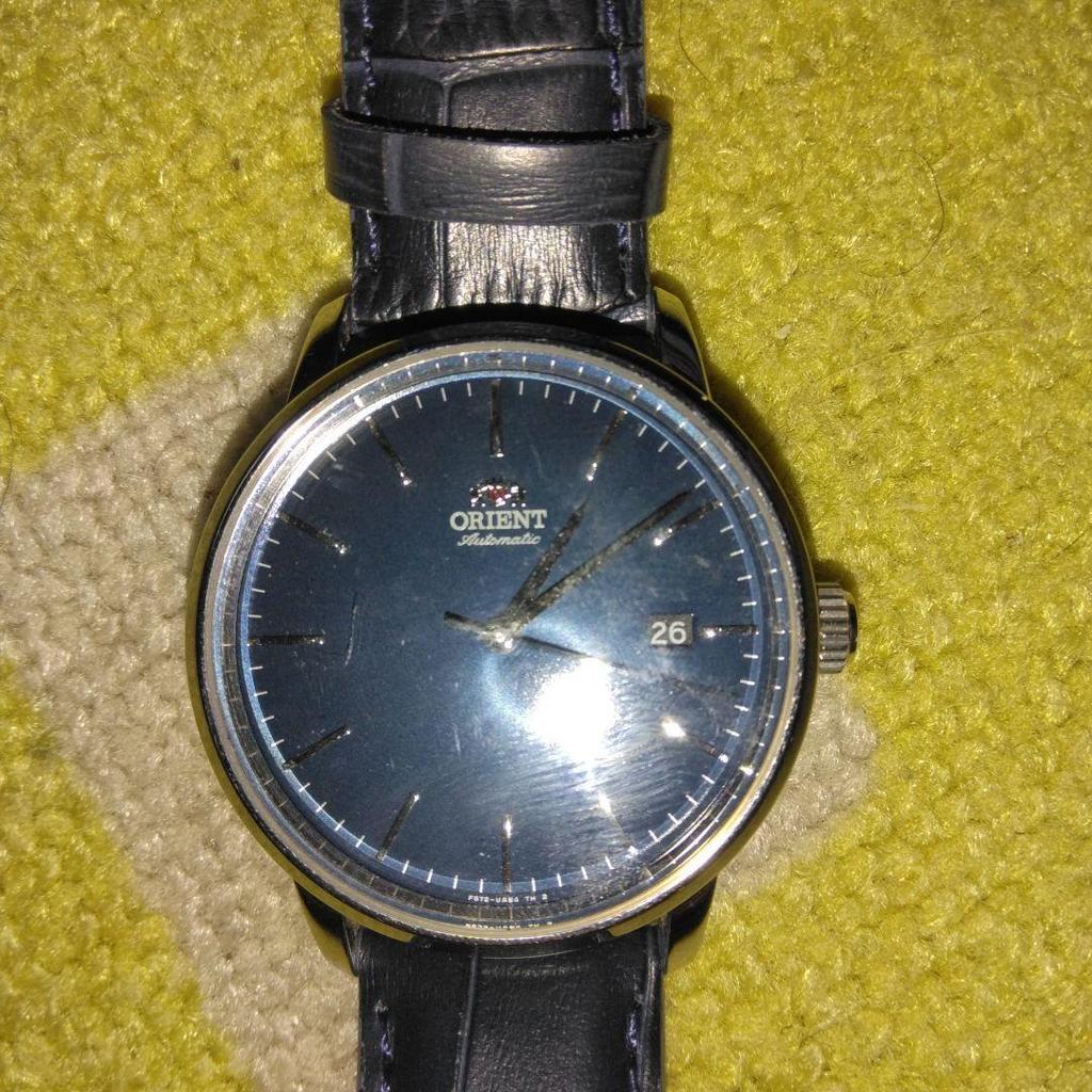 Used ORIENT Automatic Navy Dial Manual Winding Watch