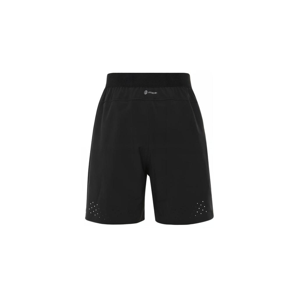 Adidas Solid Color Drawstring Breathable Training Shorts Men Bottoms Black HE3013