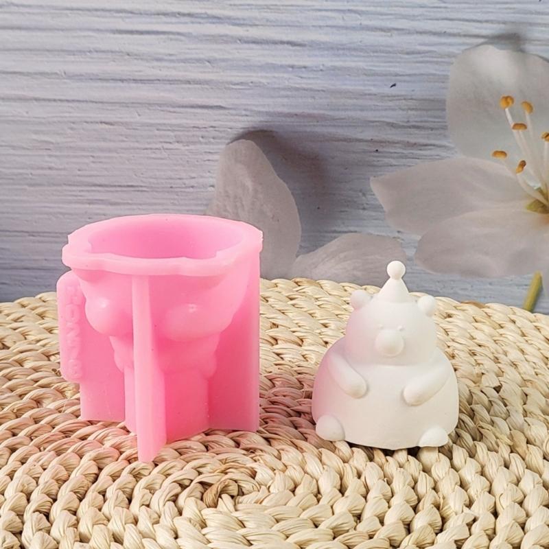 Bear Animal Statue Silicone Candle Molds for Epoxy Resin Candle Soap Making Home Decoration Gypsum Silicone Molds