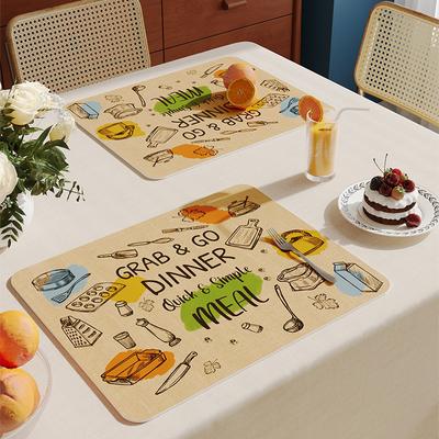 Double Sided Leather Dining Mat, Light Luxury Insulation Mat, Anti Scalding Mat, Waterproof and Oil Resistant Dining Mat
