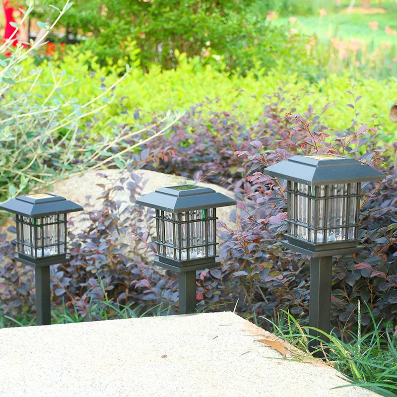 Solar-LED-Bodenleuchte im chinesischen Stil – Außenleuchte für Rasen und Garten mit Stecker