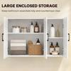 Bathroom Wall Cabinet, Wall Mounted Bathroom Cabinet, Over the Toilet Space Saver with Adjustable Shelves, White