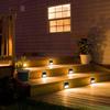 2Pcs White/Warm Light Stainless Steel Stair Lamp Energy Saving Solar Deck Lights  Fence Wall