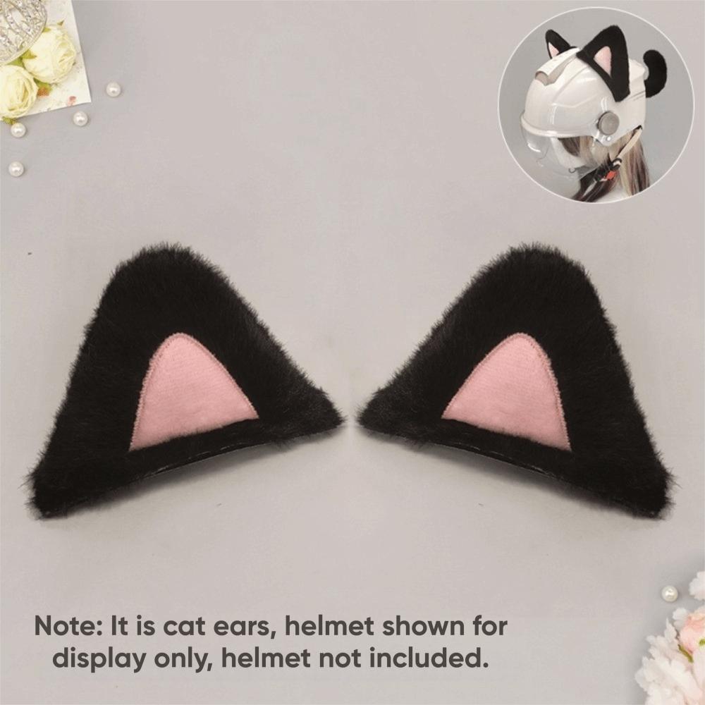 Removable Helmet Cat Ear Decoration Reusable Plush Helmet Accessory  Bicycle Helmet