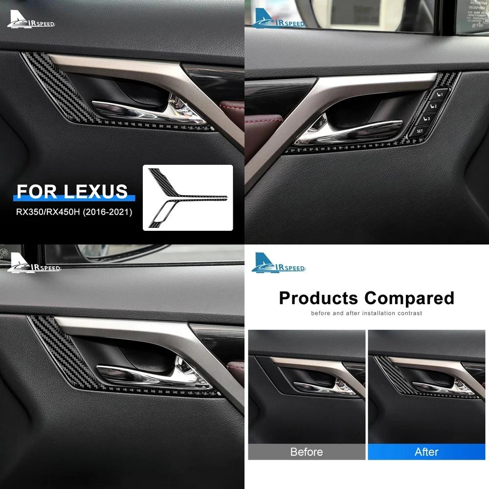 Carbon Fiber Interior Door Handle Sticker for Lexus RX350 RX450h 2016-2021 LHD