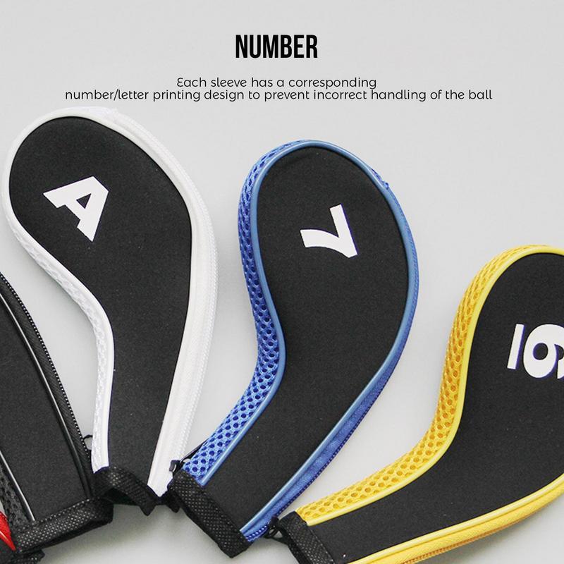 12PCS Golf Club Covers Universal Golf Head Cover Golf Club Iron Putter Protect Set Number Printed With Zipper For Men Women