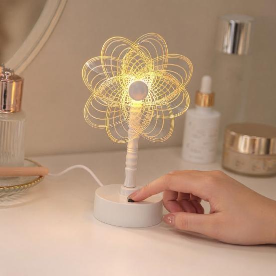 Acrylic Sunflower Night Light 3D Engraved LED Desk Lamp USB/Battery Powered