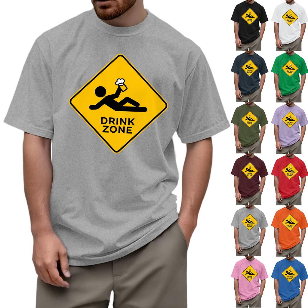 Men's Crew-neck Casual Printed Short-sleeved T-shirt Top