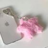 Porte-clés Pendentifs Peluche Étoile pour Femmes Filles Rose Bleu Pentagramme Boule de Fourrure Porte-clés Charms de Sac Porte-clés Ornement Accessoires