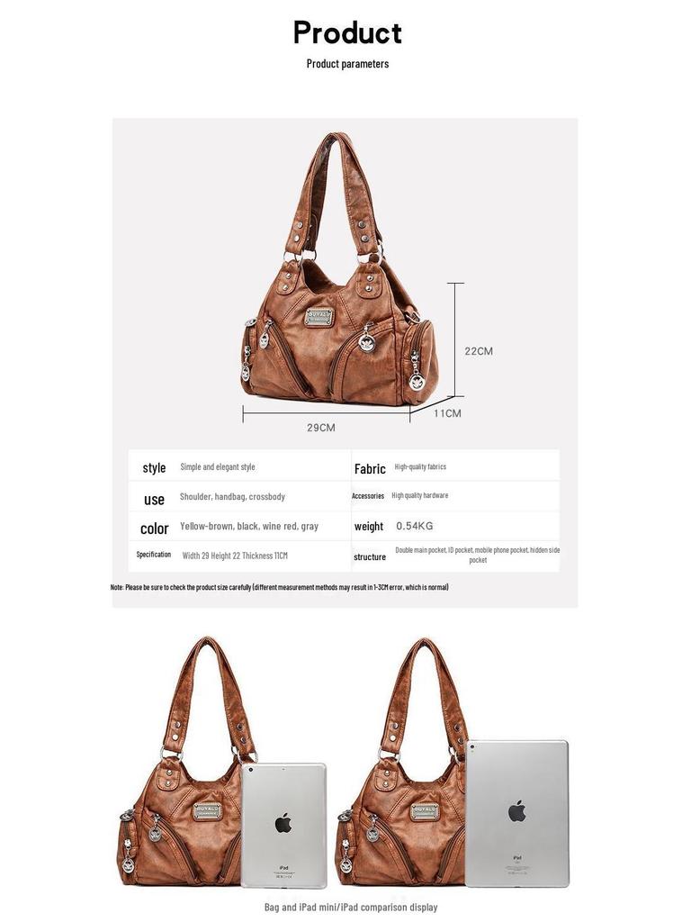 European & American Style 2025 Retro Soft Leather Motorcycle Crossbody Shoulder Bag for Women