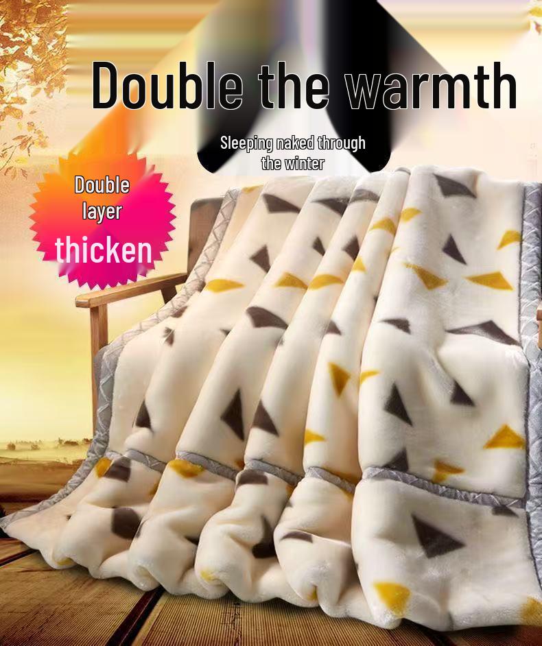 E-commerce Thickened Double-Layer Raschel Blanket: Red Wedding, Office Nap, Sofa Cover