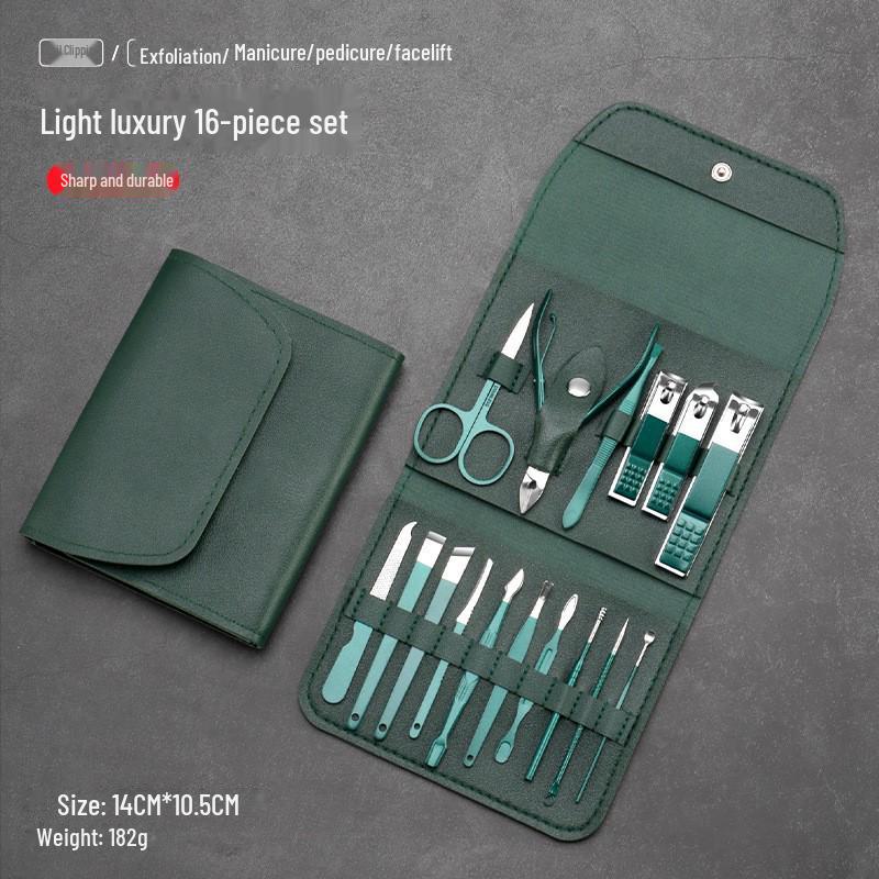 19-Piece Hot Sale Pedicure Nail Clippers Set with Toenail and Oblique Scissors