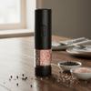 Dual Chamber Electric Pepper Salt Grinder Adjustable Burr Kitchen Spice Grinding Bottle  Cooking