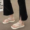 Fashion Comemore Flat Bottom Clip Toe Sandals Fro Women Casual Summer New Fashion Cross Strap Soft Sole Beach Shoes Solid Roman Sandales