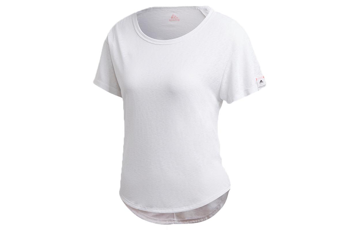 

Adidas T Shirts Women s White Crew Neck Moderate Mock Two Piece GD5035 XS