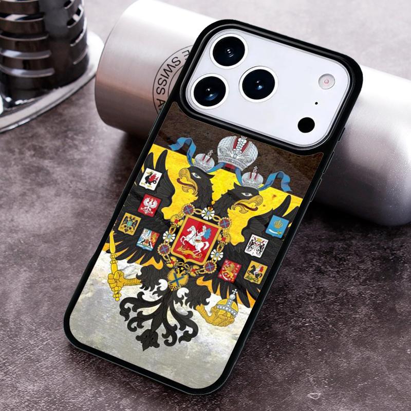 Russian coat of arms Flag Phone Case for iPhone 17 16 15 Pro Max Air 14 13 12 11 Plus Shockproof Capa Cover