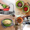 Collapsible Silicone Strainer Basket Foldable Kitchen Colander for Washing Fruits Vegetables and Draining Pasta with Handles