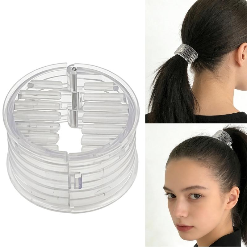 Transparent Small Ponytail Holder Hair Clip Set with Two Sizes Lightweight Comfortable for Women Girls Daily Use