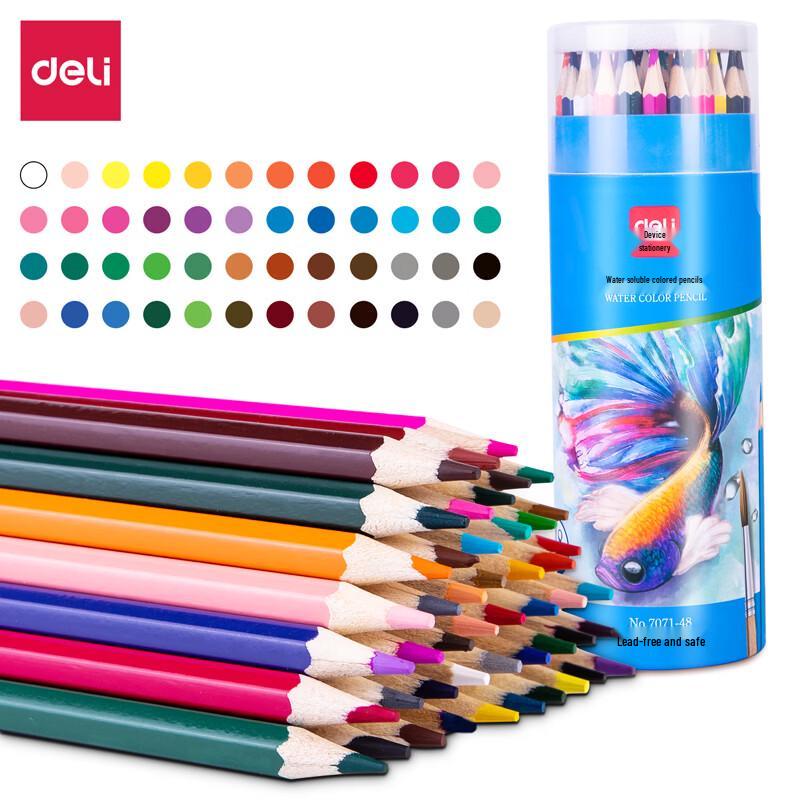 Deli 48-Color Water-Soluble Pencils