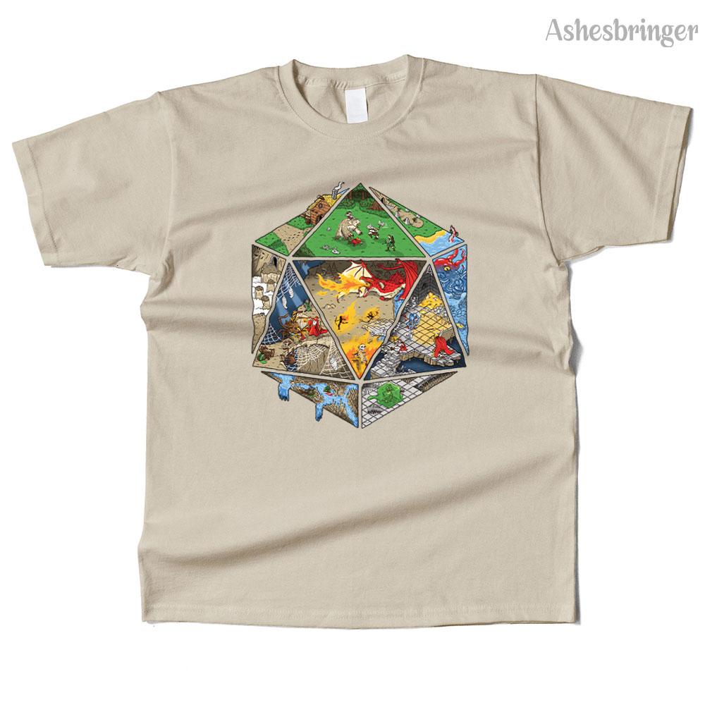 Mens Cotton Dungeons IN Dice Graphic T Shirt Street Casual Style Tee for Men and Women