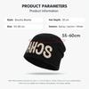 Warm Thick Knitted Fall Winter Hat Large Head Size Embroidered Letter Cap  For Women